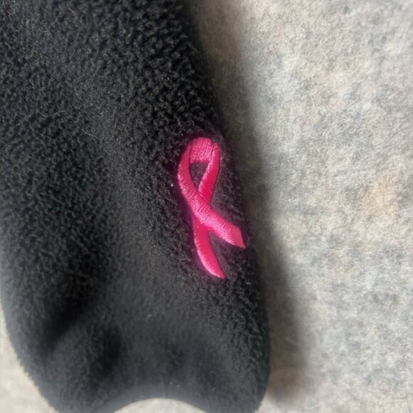 The North Face Women Size Large Pink Ribbon Denali 2 Full Zip black Jacket - Picture 4 of 8